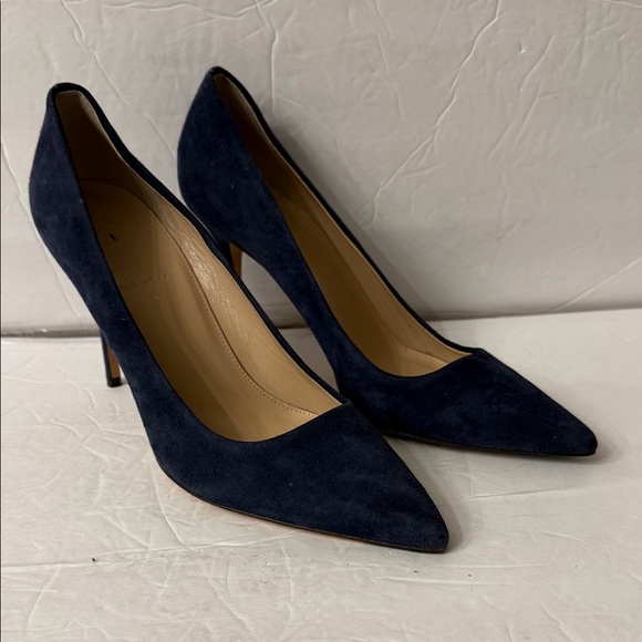 J. Crew Shoes - J. Crew Dark Blue Suede Heels